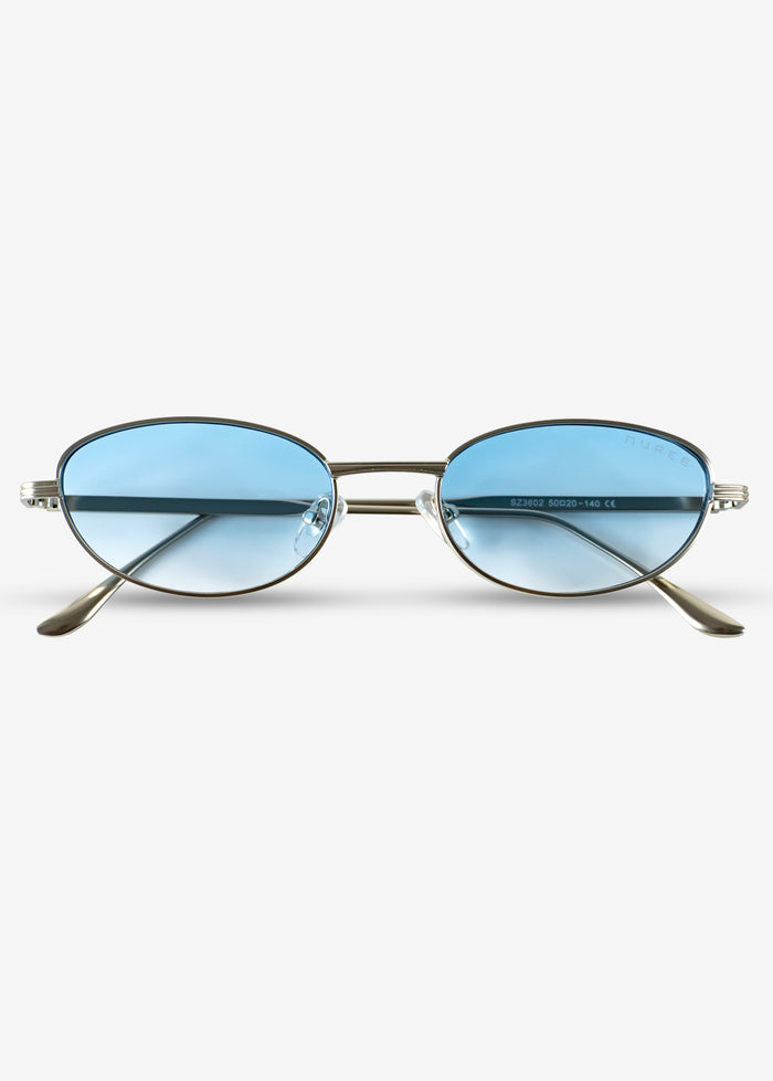 NOIRIS-Silver and Light Blue  Sunglasses