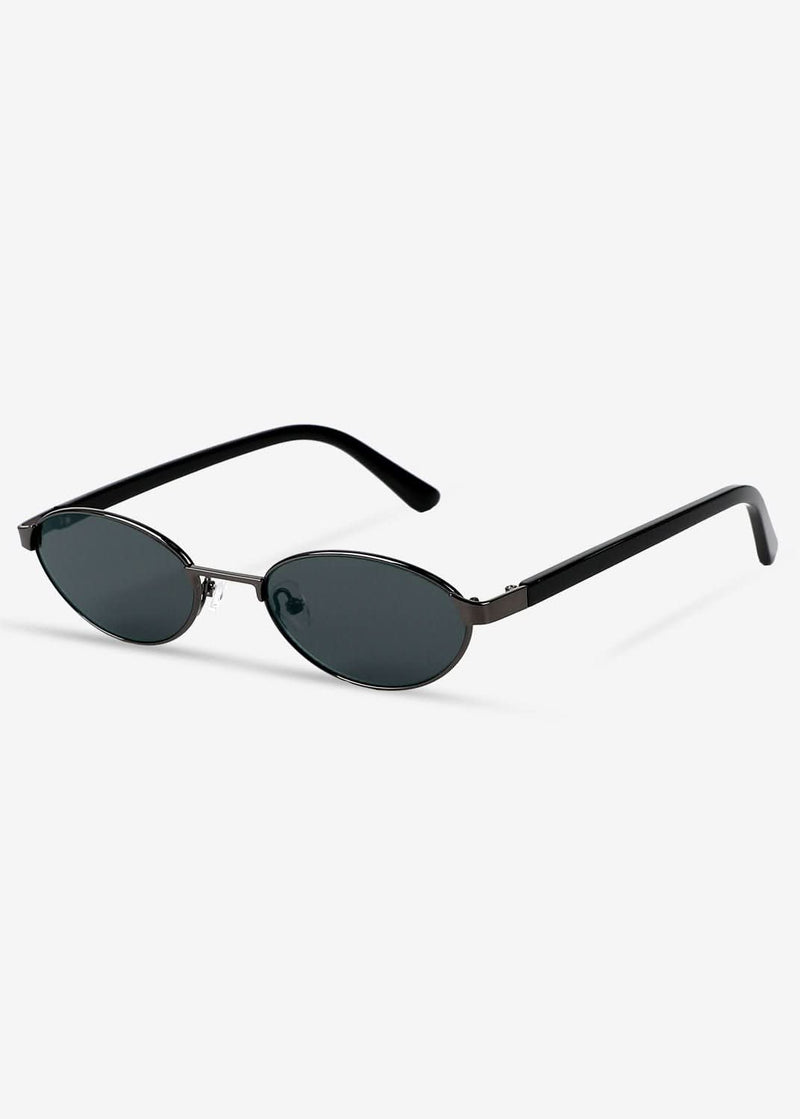 Akio - Black & Silver Titanium Sunglasses - Nuree World