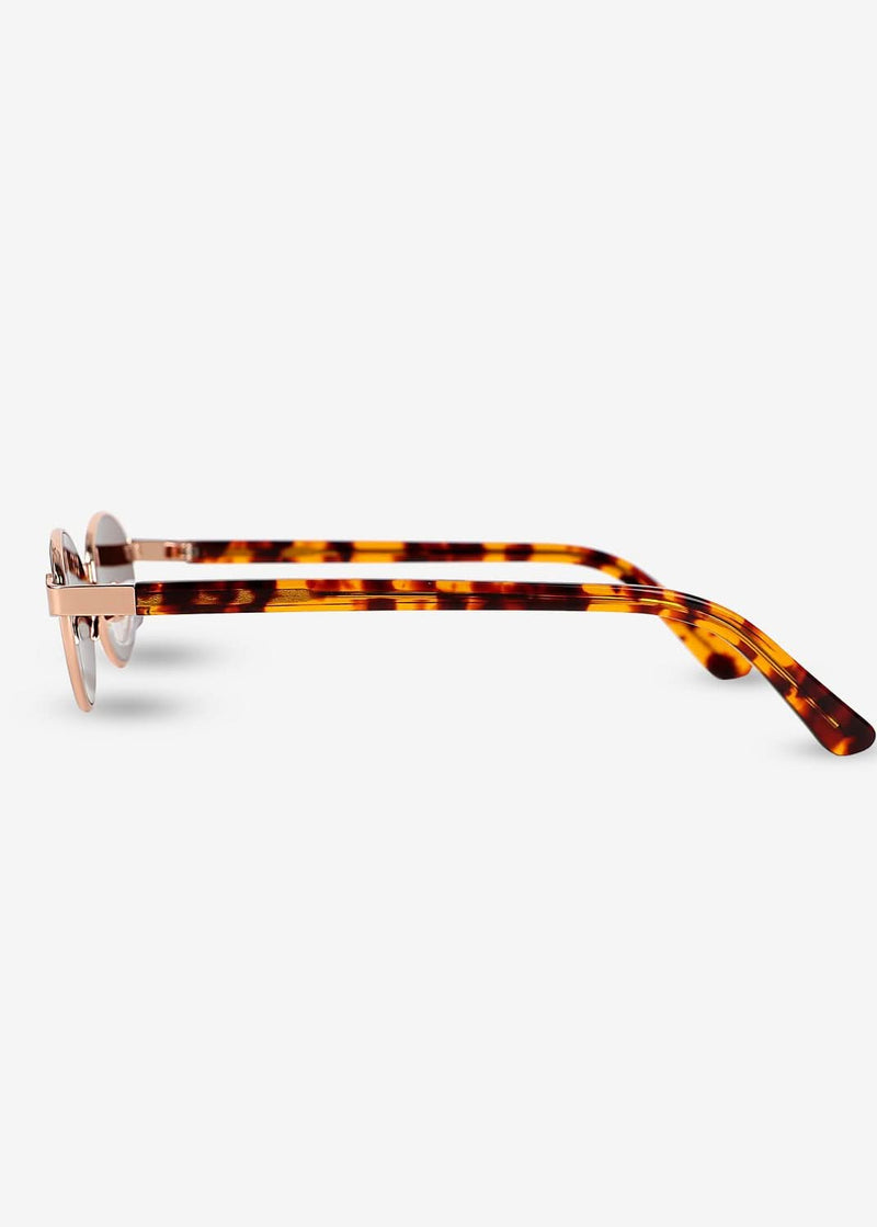 Akio - Rose Gold & Brown Titanium Sunglasses - Nuree World