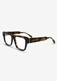 Amber Edge – Bold Rectangle Eyewear - Brown - Nuree World