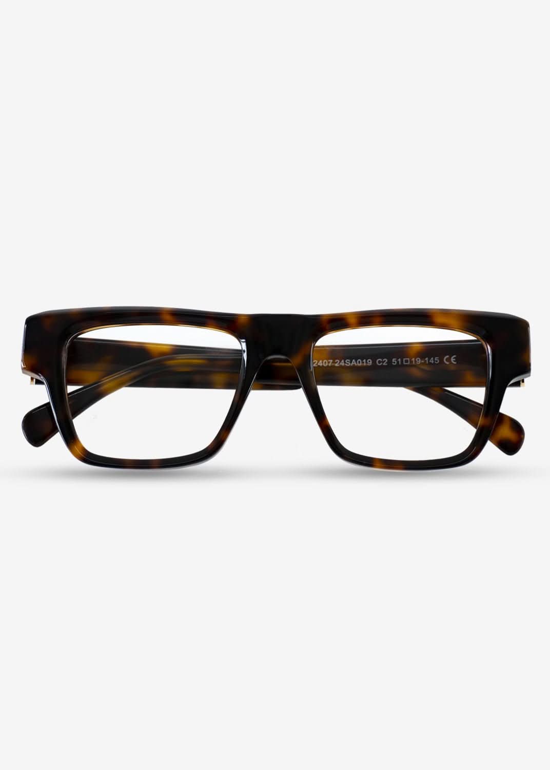 Amber Edge – Bold Rectangle Eyewear - Brown - Nuree World