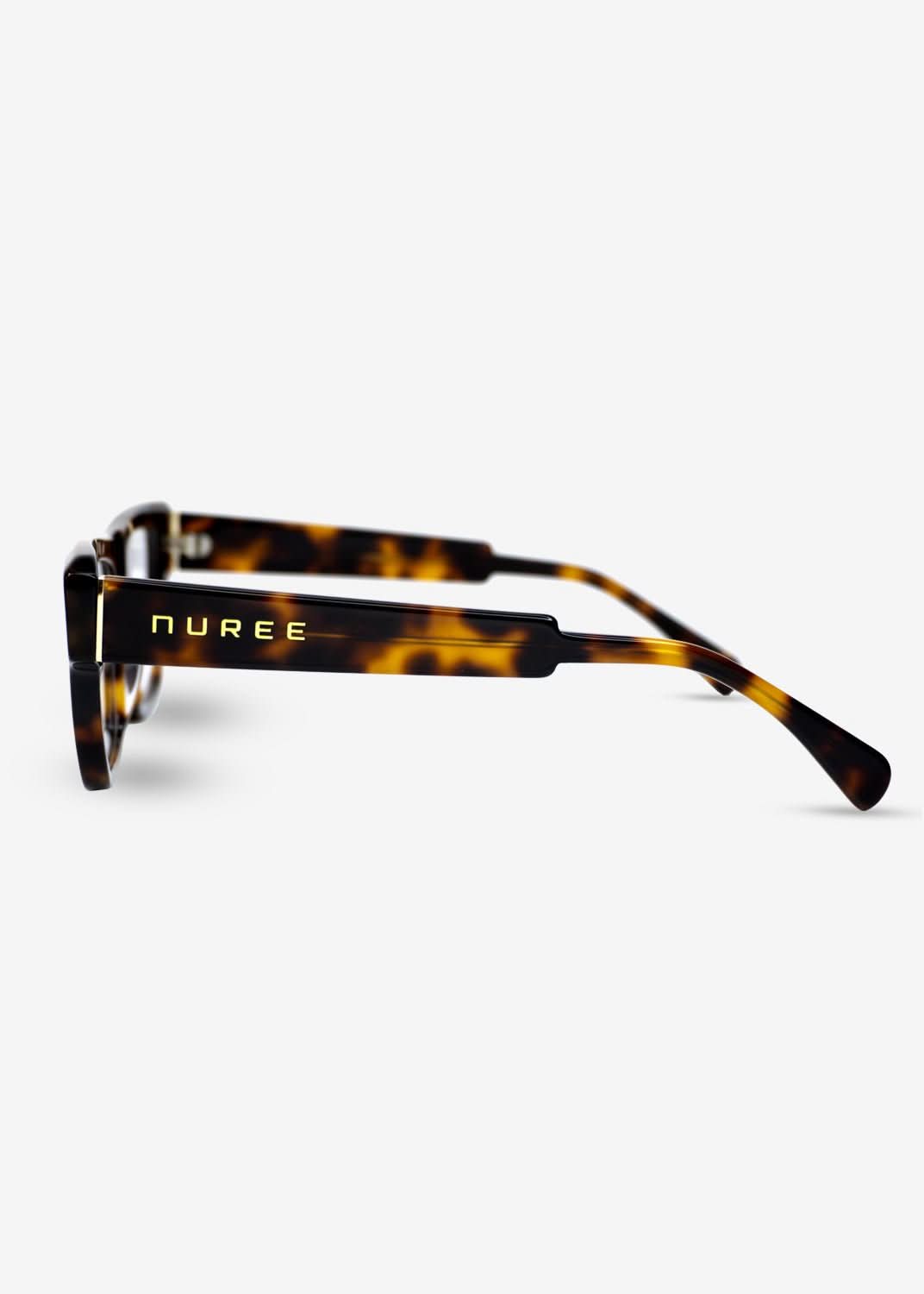 Amber Edge – Bold Rectangle Eyewear - Brown - Nuree World