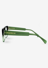 Amber Edge – Bold Rectangle Eyewear - Green - Nuree World