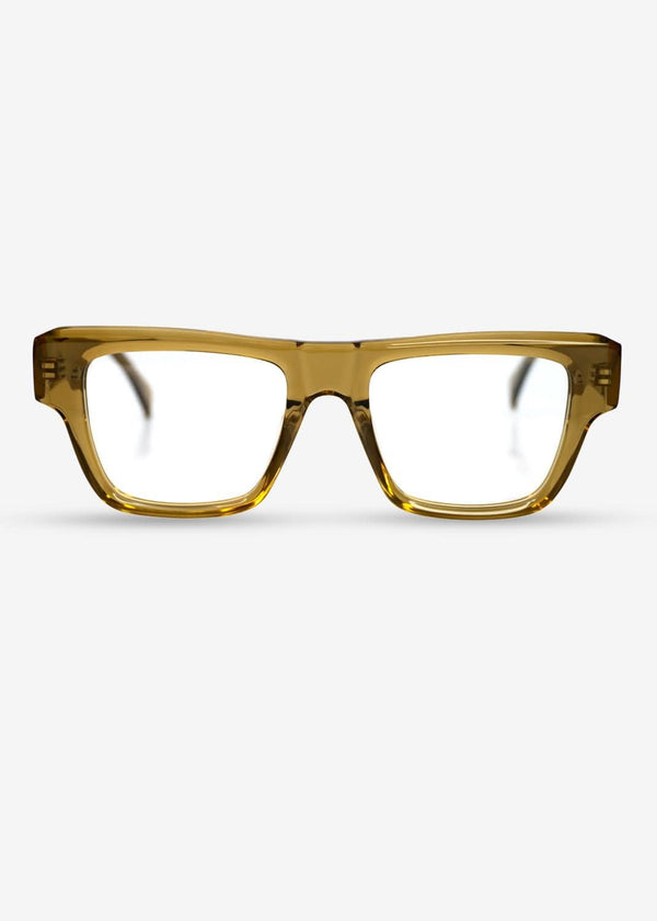 Amber Edge – Bold Rectangle Eyewear - Yellow - Nuree World