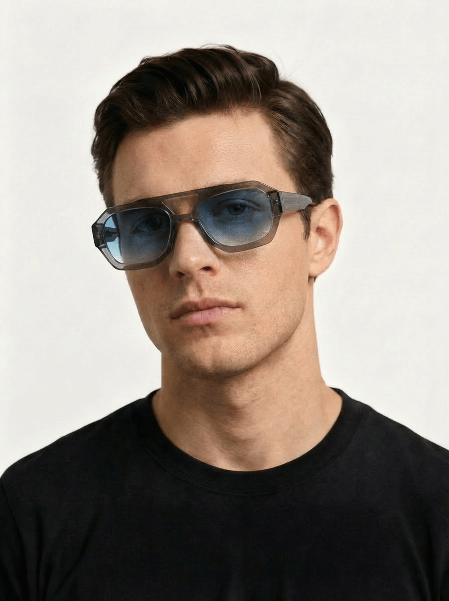 APEX - Smoke Grey and Blue Gradient Polarised Sunglasses - Nuree World