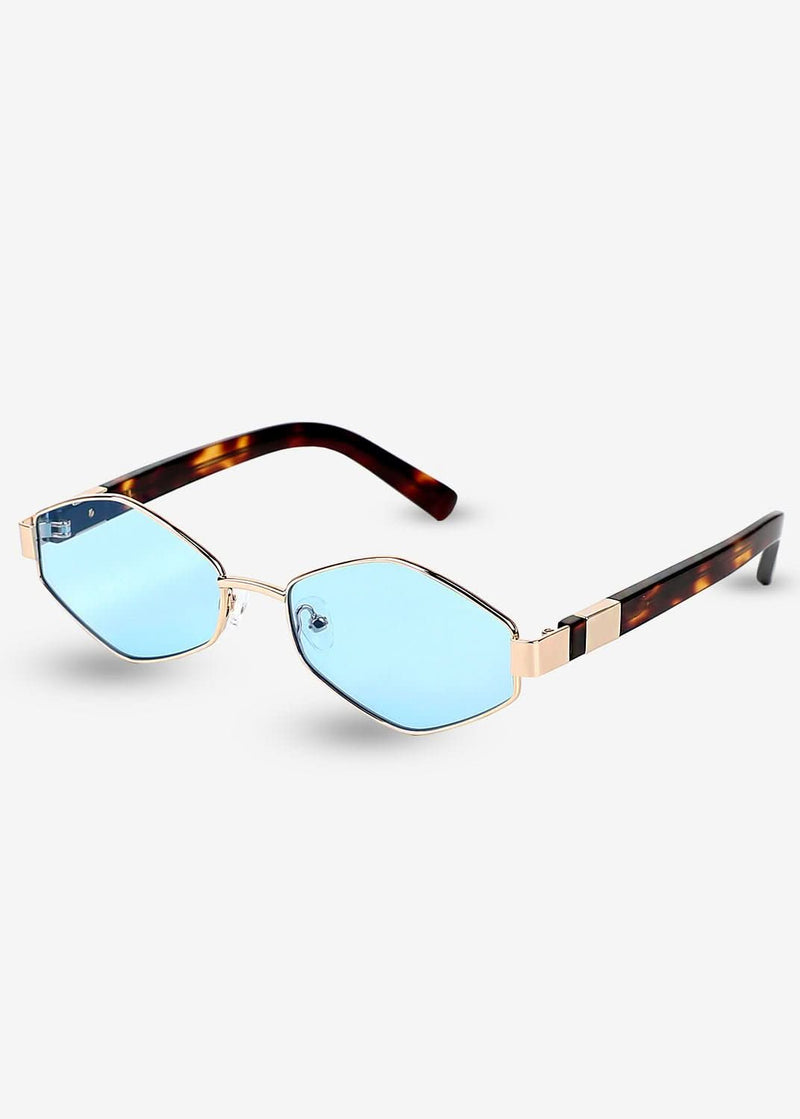 Kenji - Gold & Blue Titanium Sunglasses - Nuree World