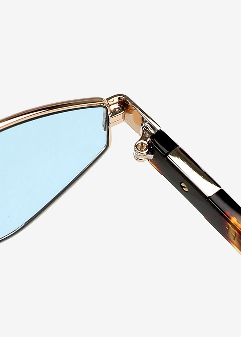 Kenji - Gold & Blue Titanium Sunglasses - Nuree World