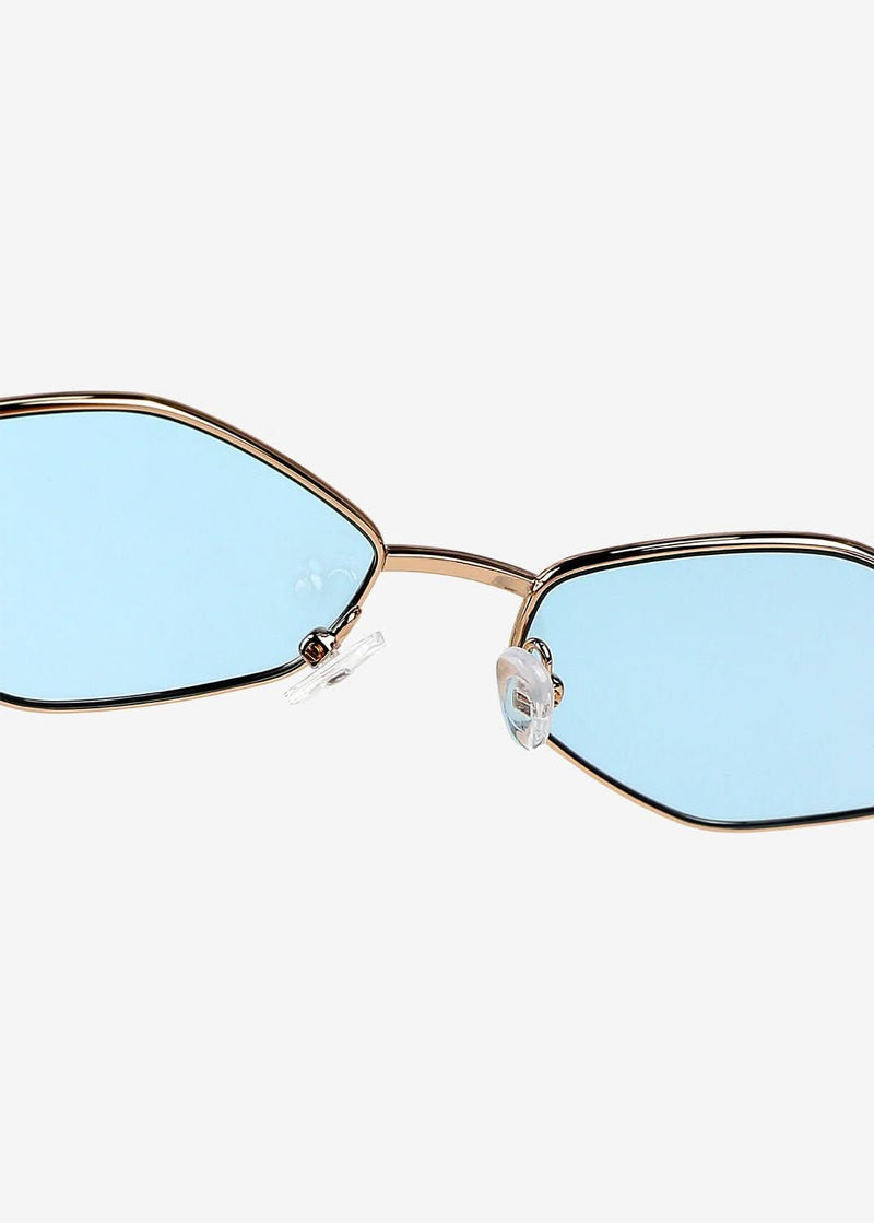 Kenji - Gold & Blue Titanium Sunglasses - Nuree World