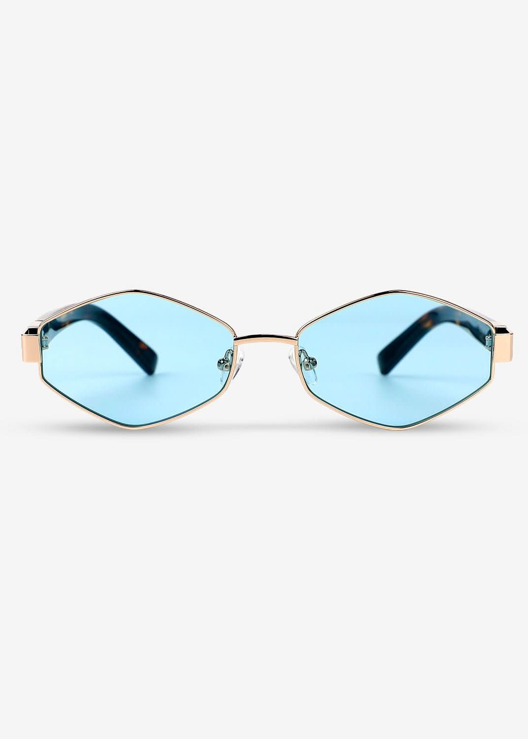 Kenji - Gold & Blue Titanium Sunglasses - Nuree World