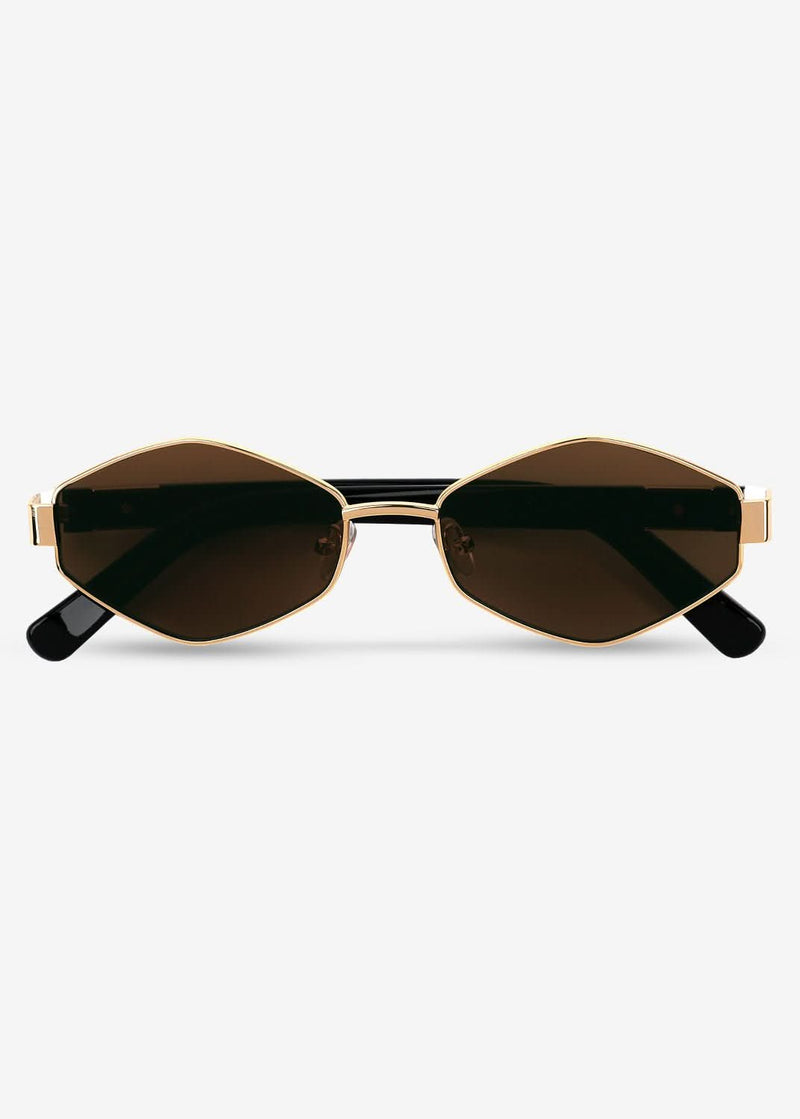 Kenji - Gold & Brown Titanium Sunglasses - Nuree World