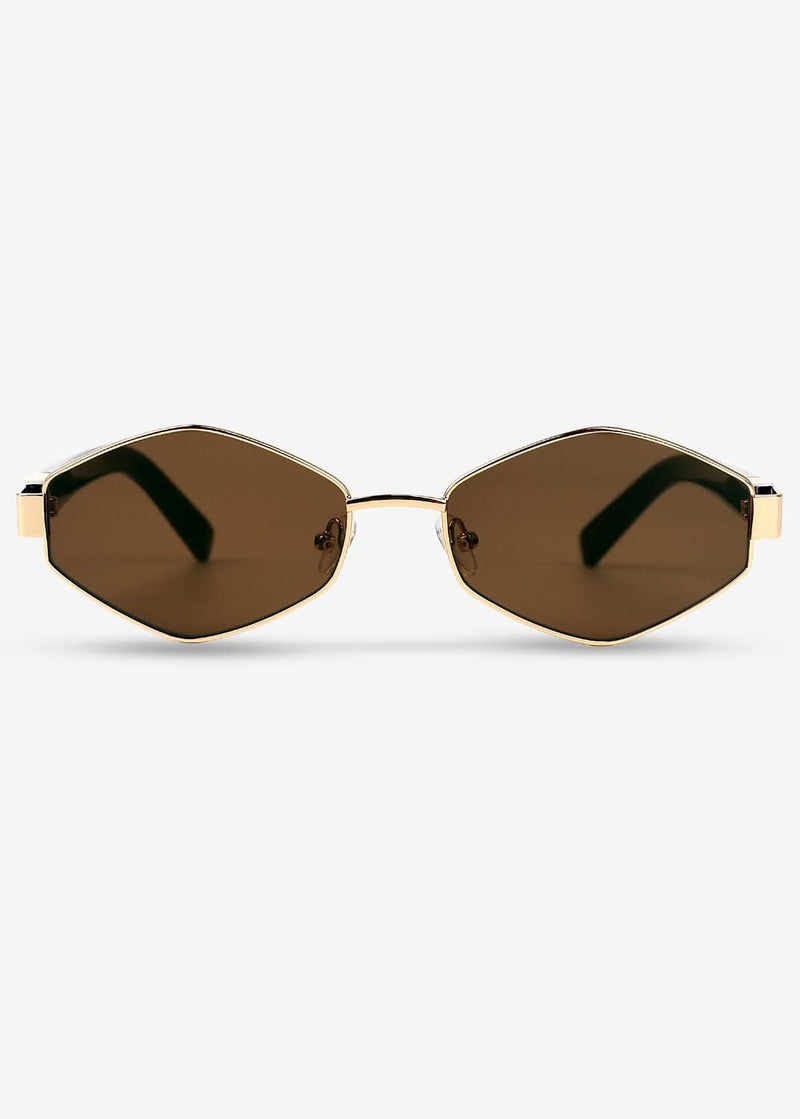 Kenji - Gold & Brown Titanium Sunglasses - Nuree World