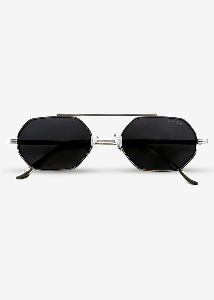 SOLACE - Black and Sliver Metal Sunglasses - Nuree World