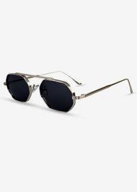 SOLACE - Black and Sliver Metal Sunglasses - Nuree World
