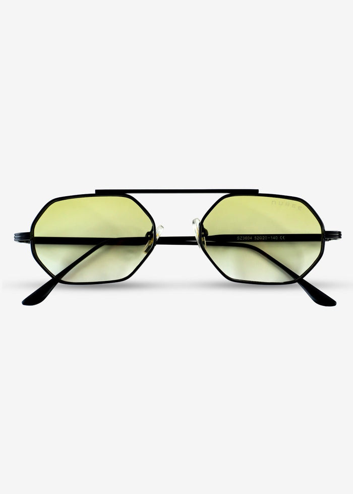 SOLACE - Olive and Black Metal Sunglasses - Nuree World