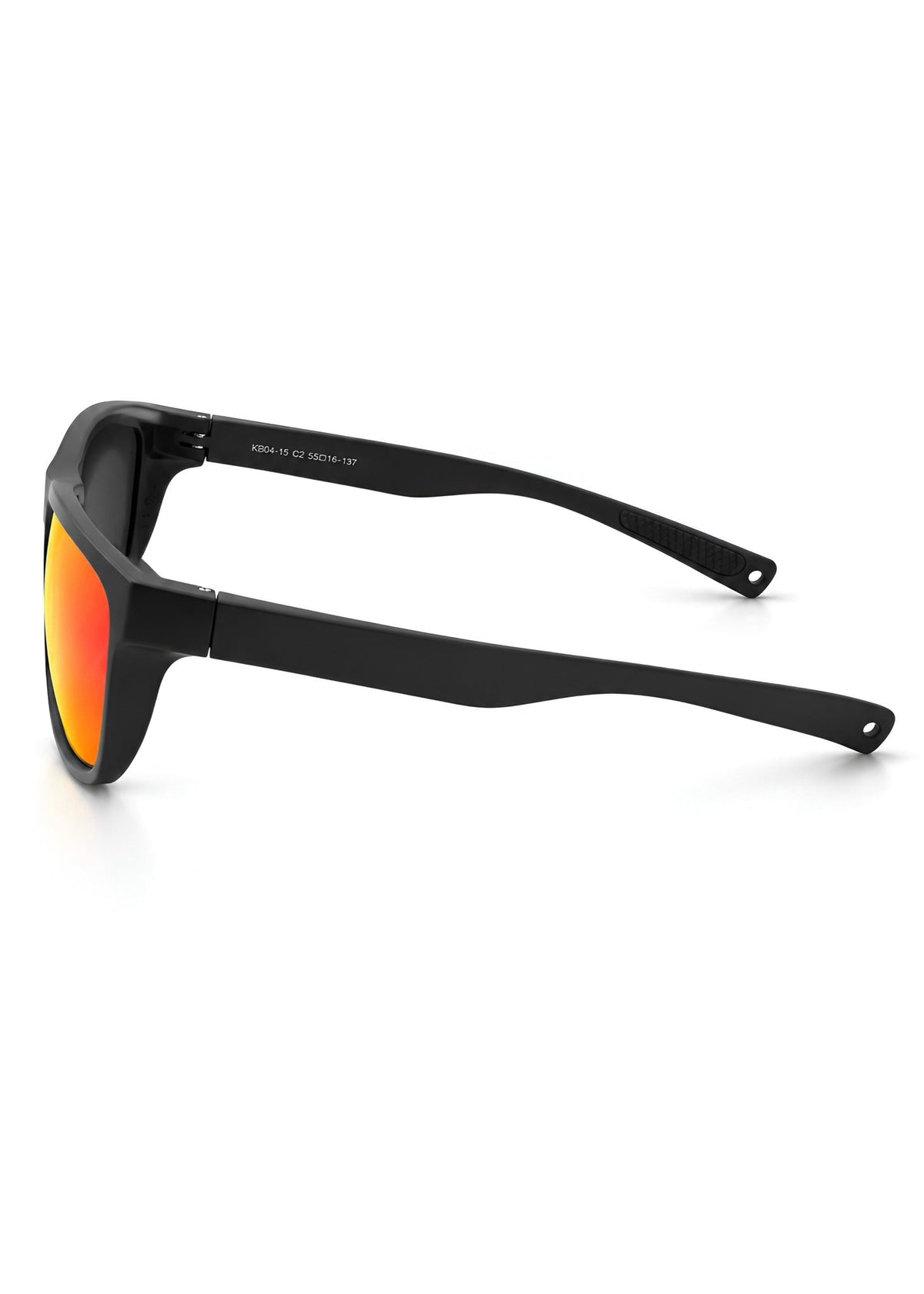 Sport Sunglasses – Black Frame with Red Mirrored Polarized Lenses - Nuree World