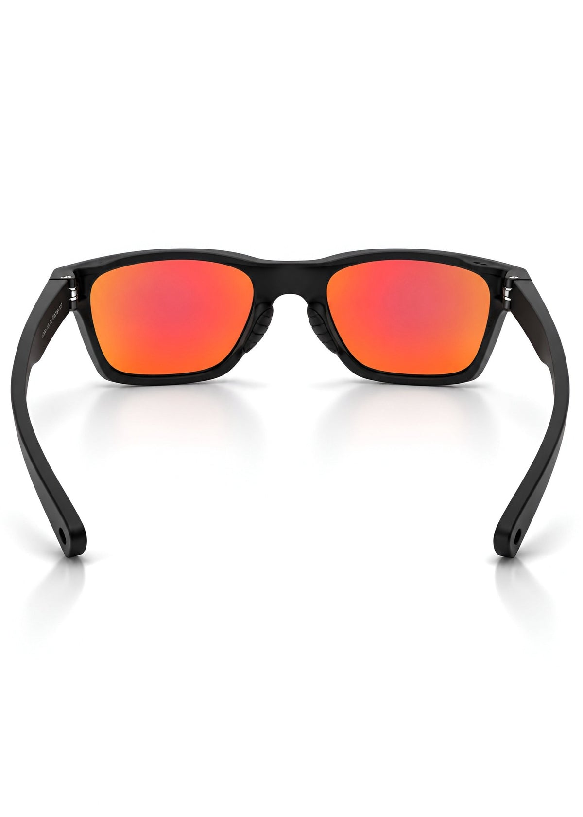 Sport Sunglasses – Black Frame with Red Mirrored Polarized Lenses - Nuree World