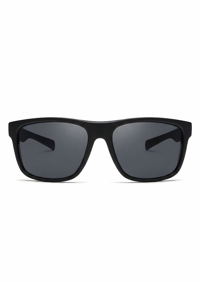 Sport Sunglasses – Matte Black Frame with Grey Polarized Lenses - Nuree World