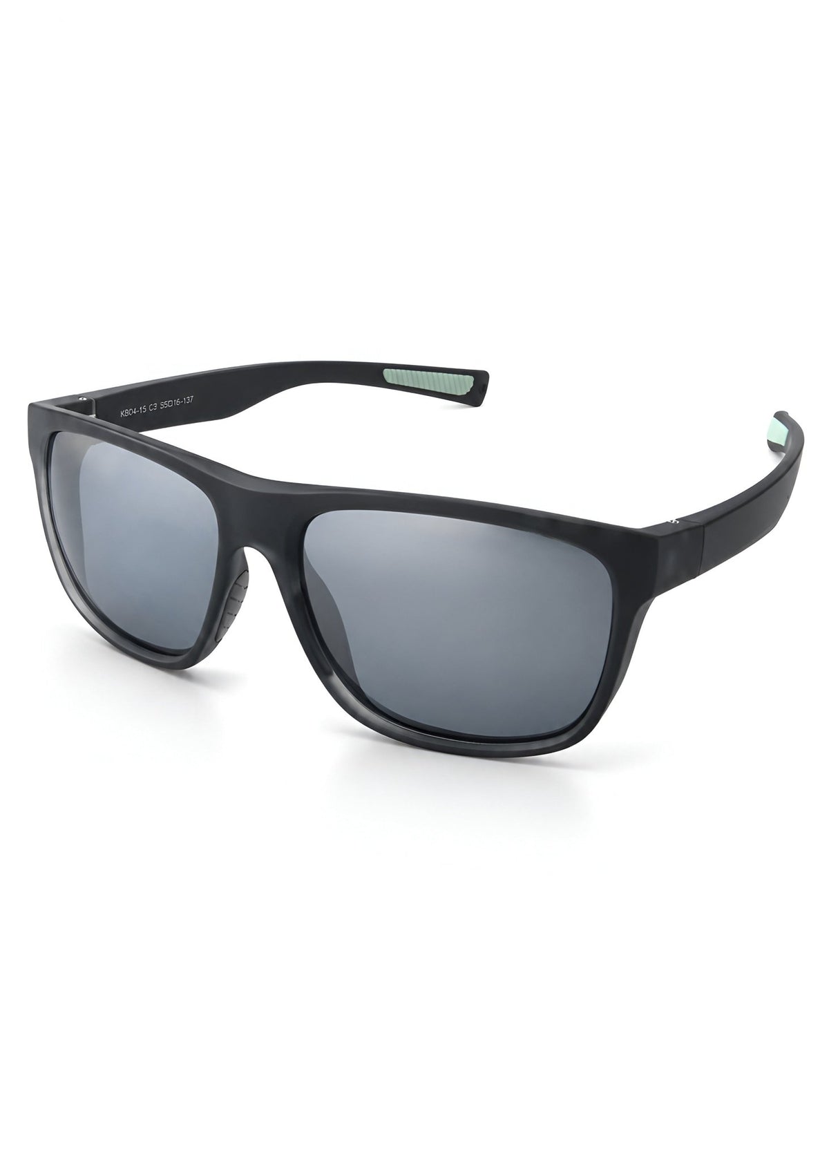 Sport Sunglasses – Matte Black Frame with Grey Polarized Lenses - Nuree World