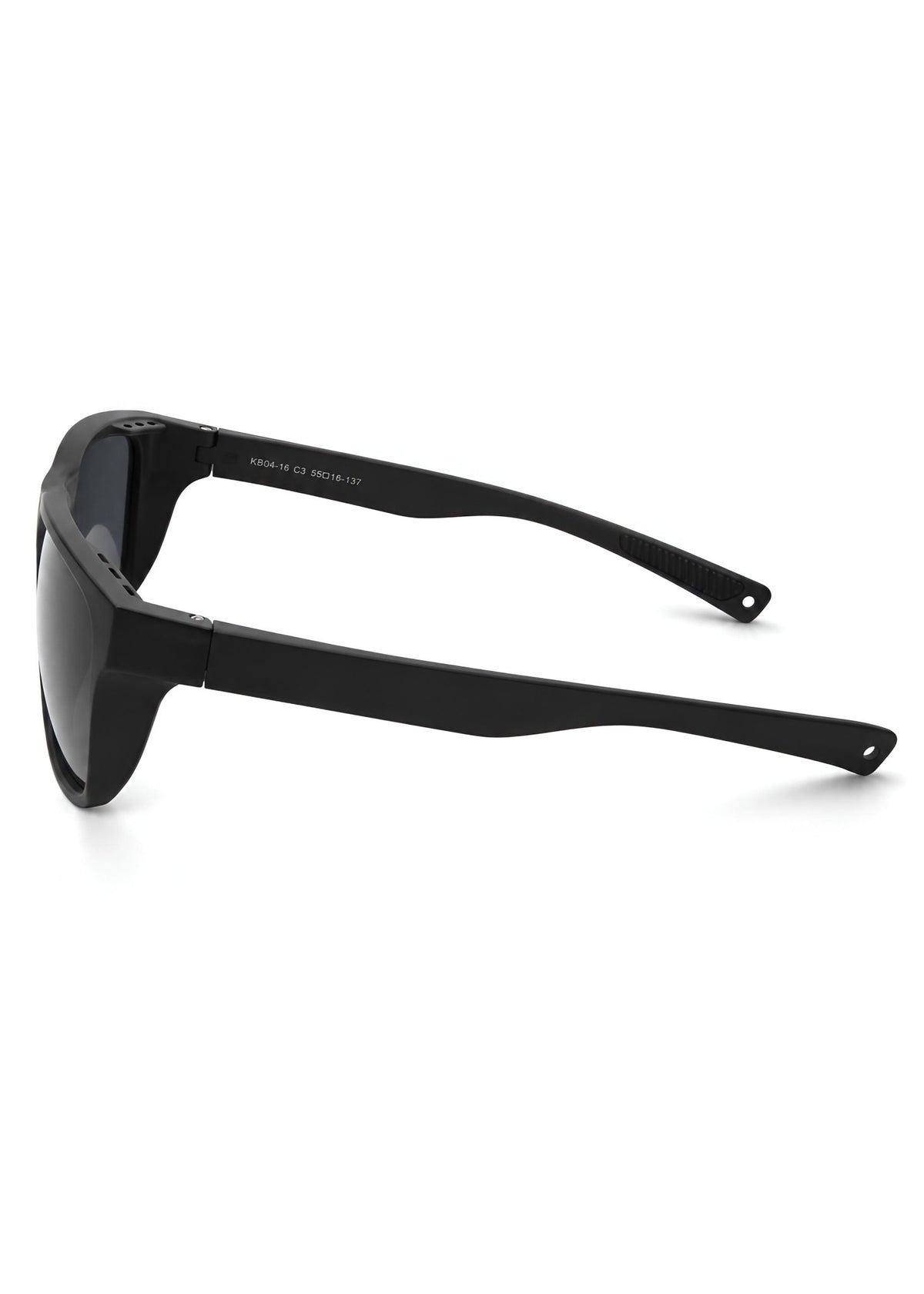 Sport Sunglasses – Matte Black Frame with Grey Polarized Lenses - Nuree World