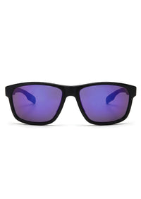 Sprint Sport Sunglasses – Black Frame with Purple Mirrored Polarized Lenses - Nuree World